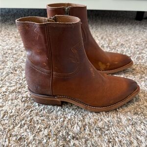 Frye Brown Leather Ankle Boots
